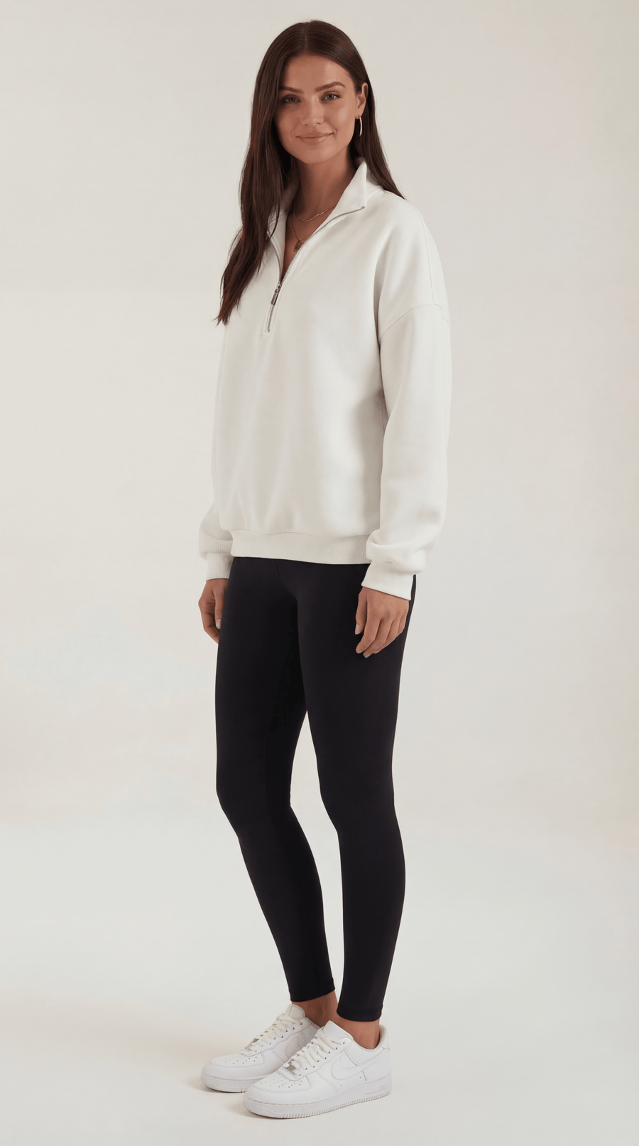 Suéter Oversize Lori con Cuello de Cierre 1/4